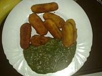 Bramborove krokety se spenatem
